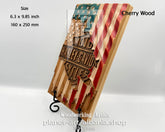 Wooden sign with American flag design and &