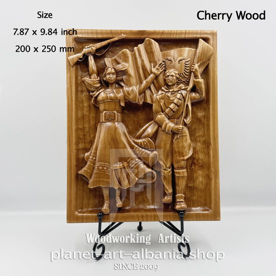 Albanian Heritage, Relief Carving – Cherry Wood Wall Art