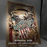 Decorative plaque with eagle and &