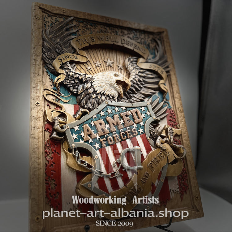 Decorative plaque with eagle and &