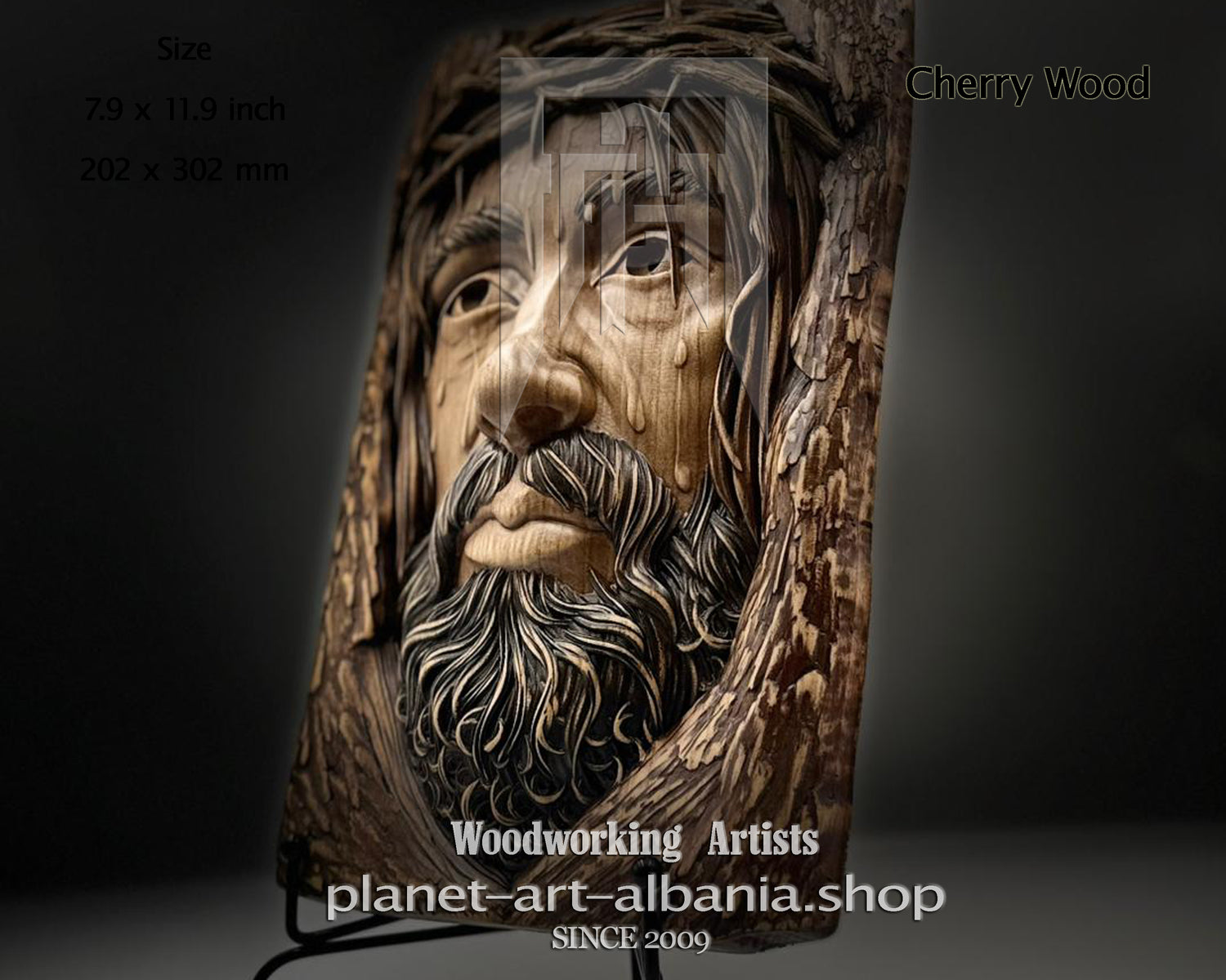 Jesus , Cherry Wood, Art Wall