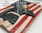 Wooden Wall Art, Patriotic, CNC Carved in Cherry Wood