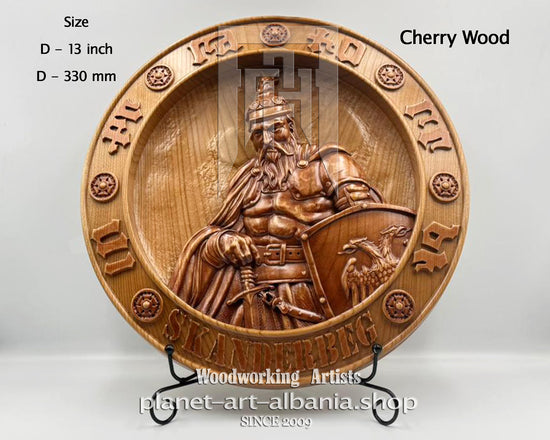 Skanderbeg Imperatorebt, Woodwork, Art Wall, CNC Precizion Carving in Cherry Wood.
